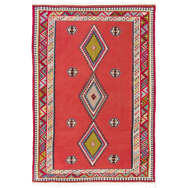 Kilim Qashqai Nomadic Carpet 161x238 - Authentic Oriental Wool Persian Rugs in Dubai