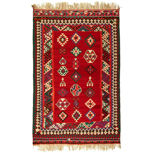 Kilim Qashqai Nomadic Carpet 168x258 - Authentic Oriental Wool Persian Rugs in Dubai