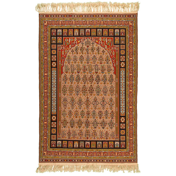 Kilim Sirjan Flower Nomadic 140x206 - Authentic Oriental Wool Persian Rugs & kilims  in Dubai