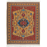 Kimia Reversed Soumak Persian Carpet Wool 130x163 Yellow  - Pearl Woven, Morvarid Baf Rugs in Dubai