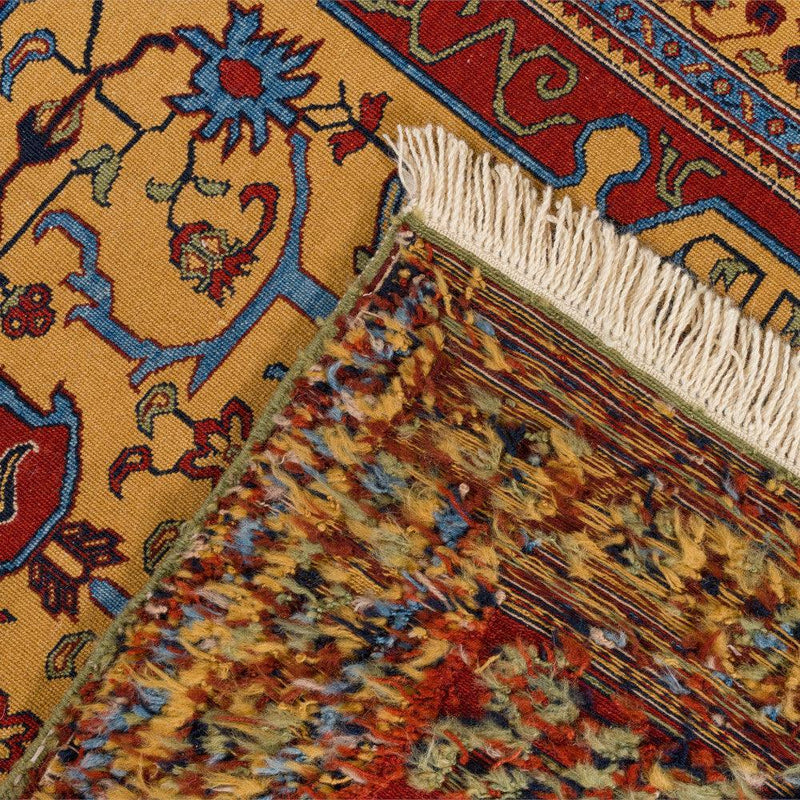 Kimia Reversed Soumak Persian Carpet Wool 130x163 Yellow - Pearl Woven, Morvarid Baf Rugs in Dubai