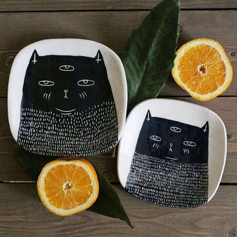 Kitty Ceramic Plate Set for Kids - Tabletop Accessories & Artistic Handmade Tableware in Dubai