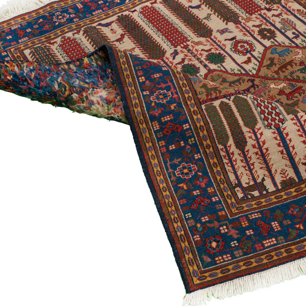Koohestan Reversed Soumak Persian Carpet Wool 143x165 Olive - Pearl Woven, Morvarid Baf Persian Rugs in Dubai