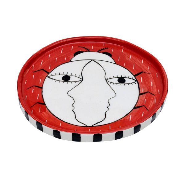 Lady Bug Red Ceramic Serving Plate - Handmade Tableware & Tabletop Accessories Dubai