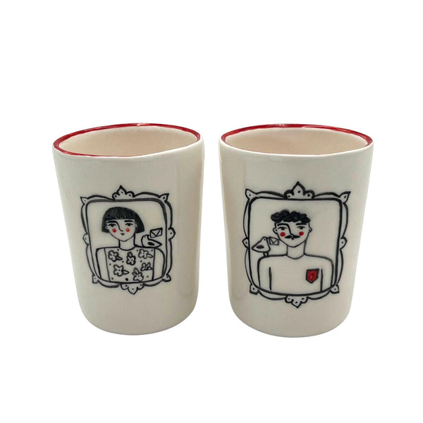 Love Letters Ceramic Drinking Cup Set - Tabletop Accessories & Handmade Tableware Dubai