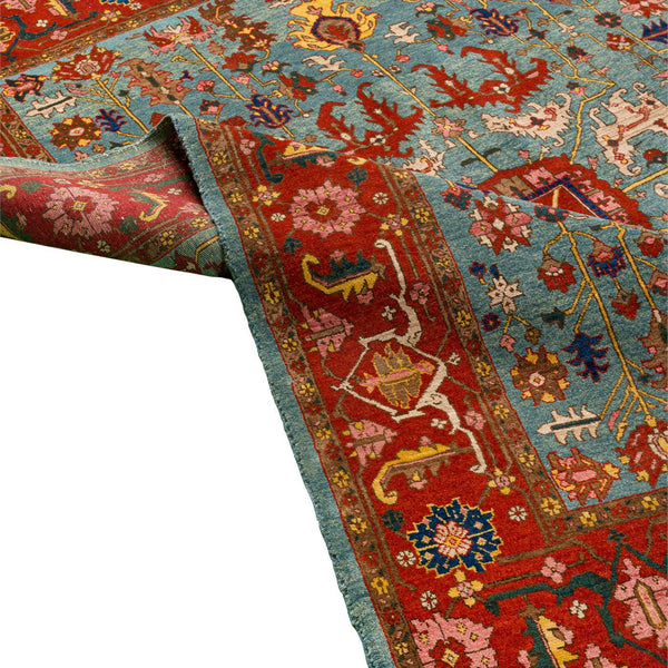 Mahtab Heriz Persian Carpet Wool 179x235 Green - Authentic Vintage Rugs & Kilims in Dubai