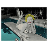 Marilyn Monroe Poolside Hollywood Print on Canvas Artwork - Vintage Arabia Pop Art by Julian Castaldi in Dubai