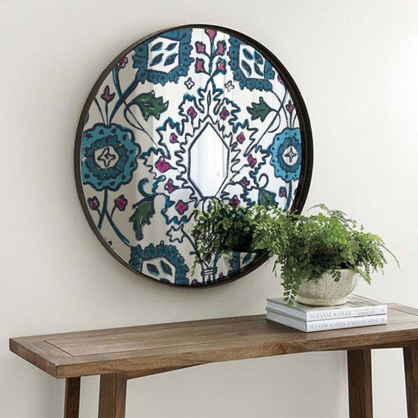 Ornament Decorative Round Mirror - Wall Mounted Painted Mirrors in Metal Frame in Dubai