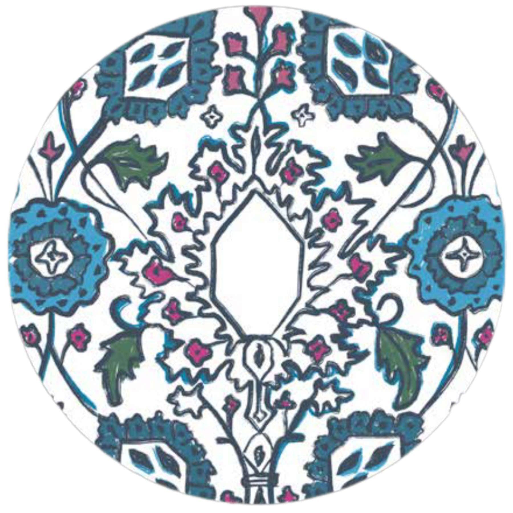 Ornament Decorative Round Mirror - Wall Mounted Painted Mirrors in Metal Frame in Dubai