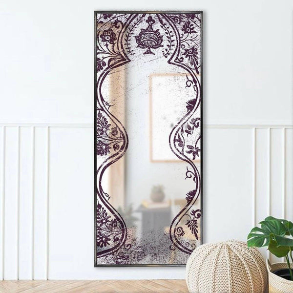 Medallion Decorative Wall Mirror - Wall Mounted Painted Mirror in Metal Frame in Dubai