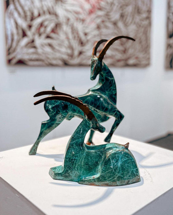 Mountain Goat Series Bronze Sculpture - contemporary Collectible Statues By Sadegh Adham in Dubai