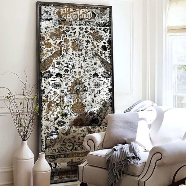 Mythical Decorative Wall Mirror - Wall Mounted Painted Mirror in Metal Frame in Dubai