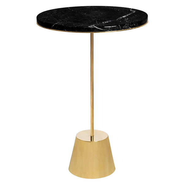 Black  Marble and Golden Bronze base Side Table in Dubai
