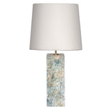 Marble Table Lamp Green Rainforest Natural Marble with Linen Shade in Dubai