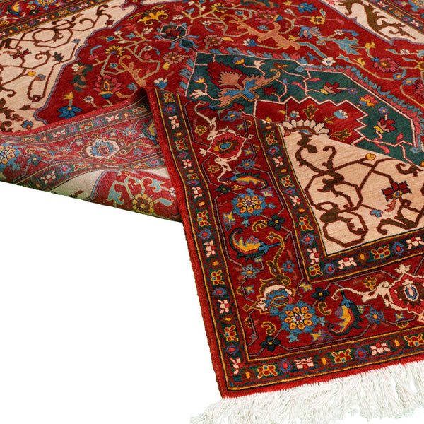 Noray Heriz Persian Carpet Wool 209x256 Beige - Authentic Persian Rugs & Kilims Dubai