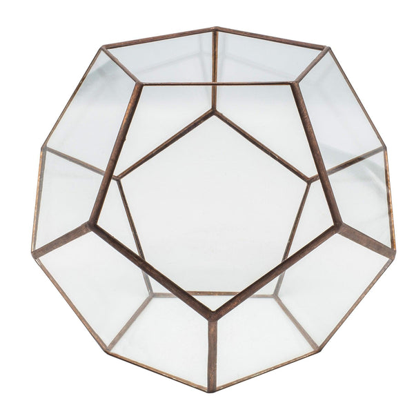 Glass Terrarium - Octagon Geometric Glass & Copper Terrariums in Dubai