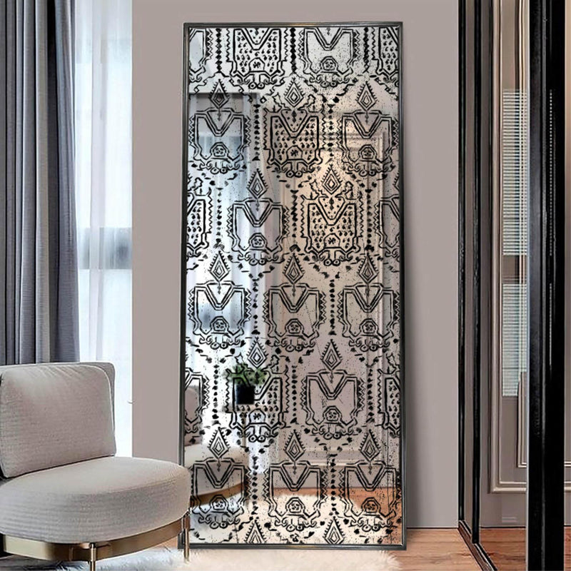Ornate Decorative Wall Mirror - Wall Mounted Painted Mirror in Metal Frame in Dubai