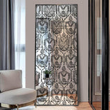 Ornate Decorative Wall Mirror - Wall Mounted Painted Mirror in Metal Frame in Dubai