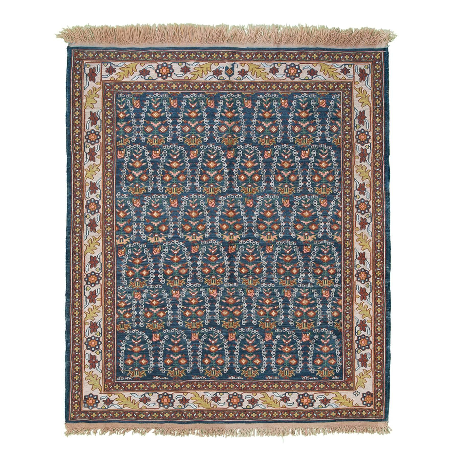 Paisley Soumak Persian Carpet Super Fine Silk 100x125- Authentic Nomadic Rugs & Kilims in Dubai
