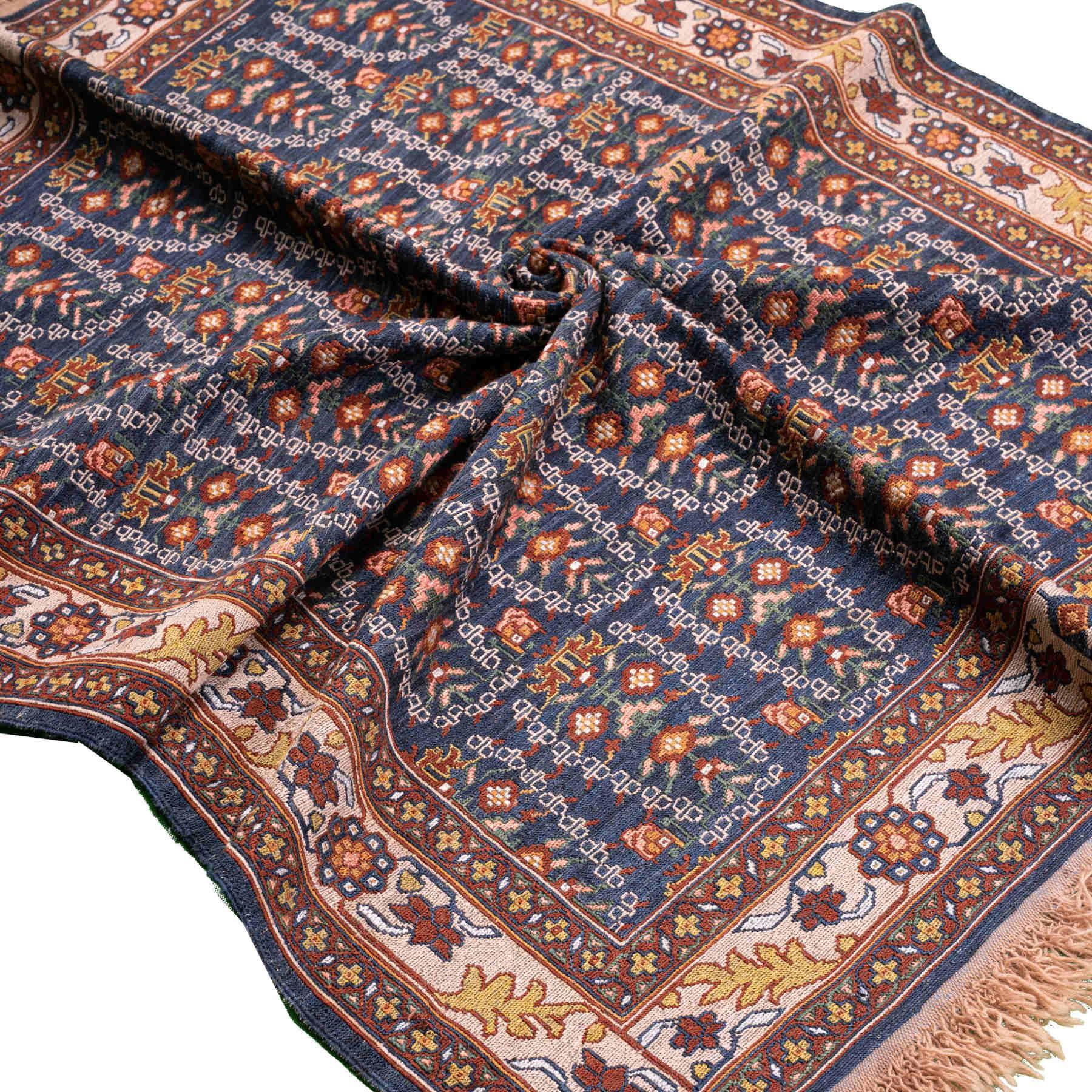 Paisley Soumak Persian Carpet Super Fine Silk 100x125- Authentic Nomadic Rugs & Kilims in Dubai