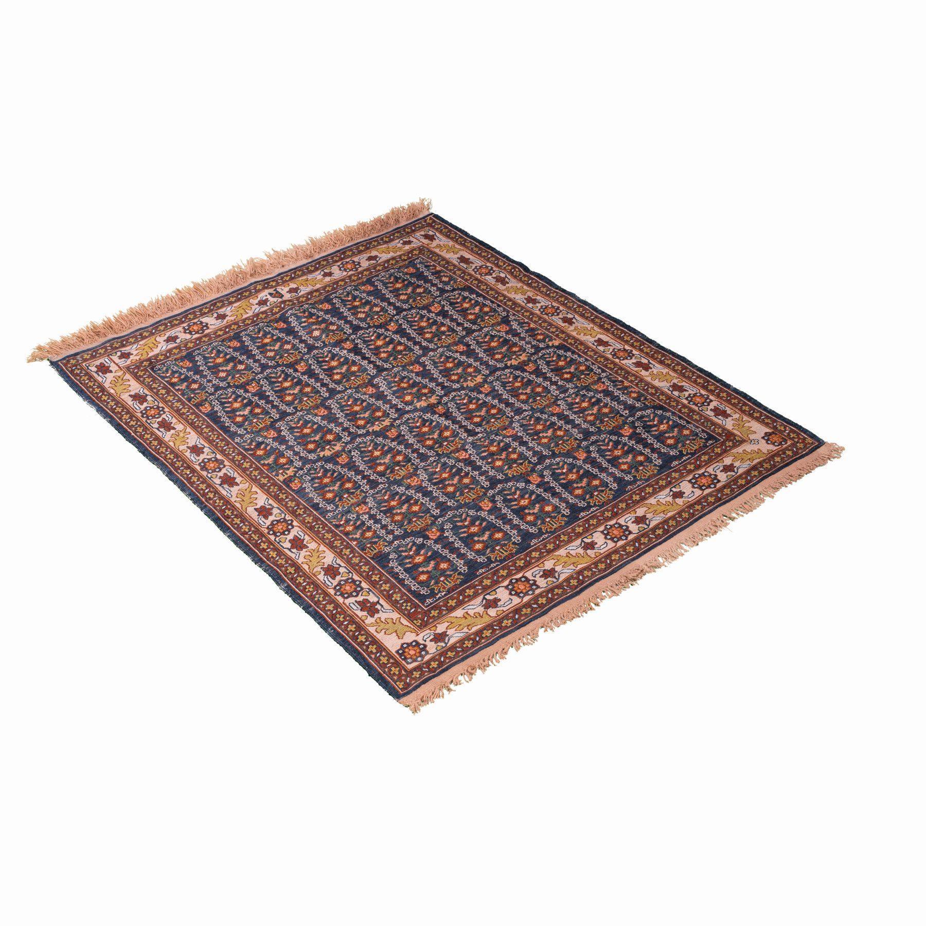 Paisley Soumak Persian Carpet Super Fine Silk 100x125- Authentic Nomadic Rugs & Kilims in Dubai