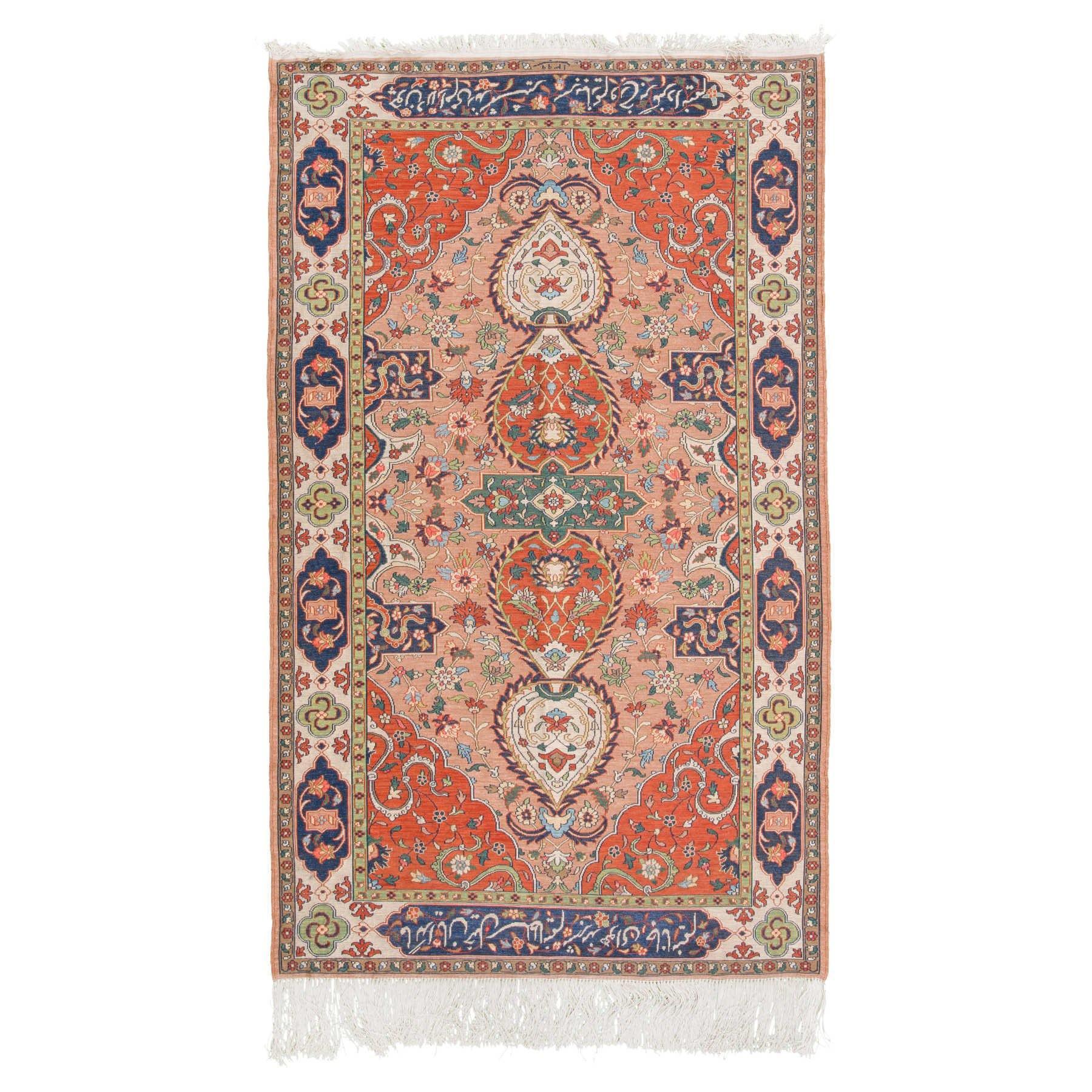 Parinaaz Soumak Persian Carpet Super Fine Silk 80x131 Beige - Authentic Nomadic Rugs & Kilims in Dubai