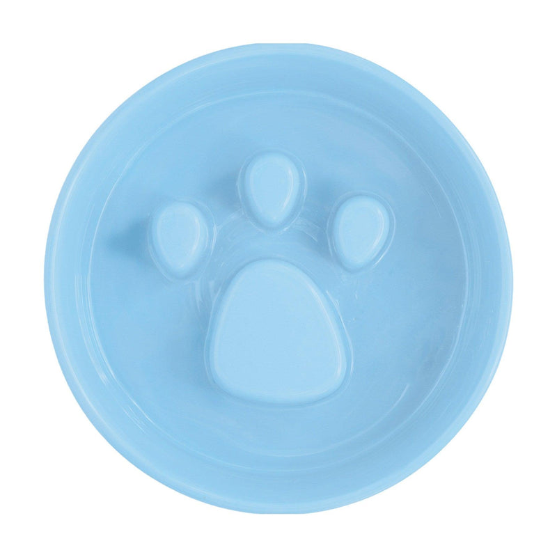 Paw Ceramic Slow Feeder Bowl in Baby Blue - Choke Preventing Bowls for Cats & Dogs in Dubai