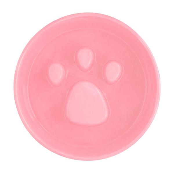 Paw Ceramic Slow Feeder Bowl in Baby Pink - Choke Preventing Bowls for Cats & Dogs in Dubai