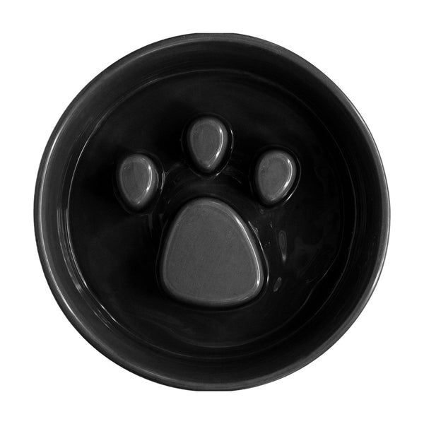 Paw Ceramic Slow Feeder Bowl in Black - Choke Preventing Bowls for Cats & Dogs in  Dubai