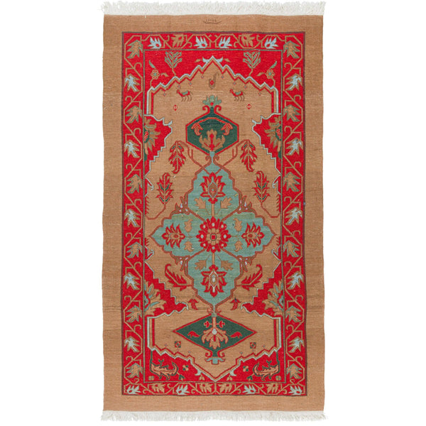 Pirayesh Reversed Soumak Persian Carpet Wool 108x190 Red - Pearl Woven, Morvarid Baf Rugs in Dubai