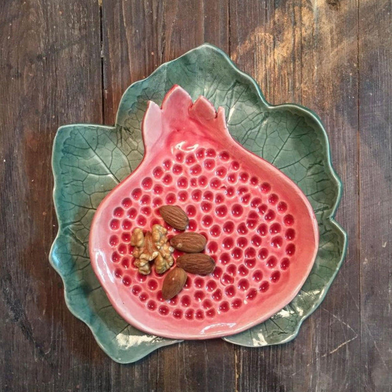 Pomegranate Ceramic Side Plate - Tabletop Accessories, Artistic Handmade Tableware in Dubai