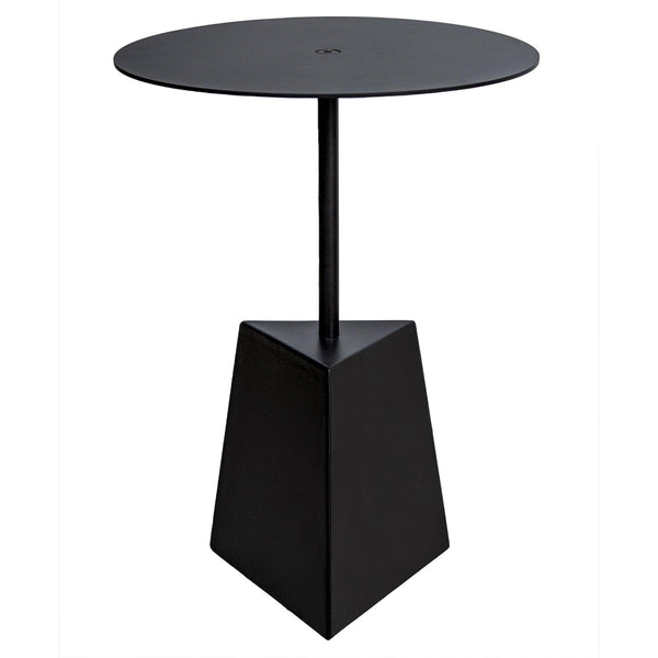 Black Metal Geometric Side Table with Prism Base in Dubai