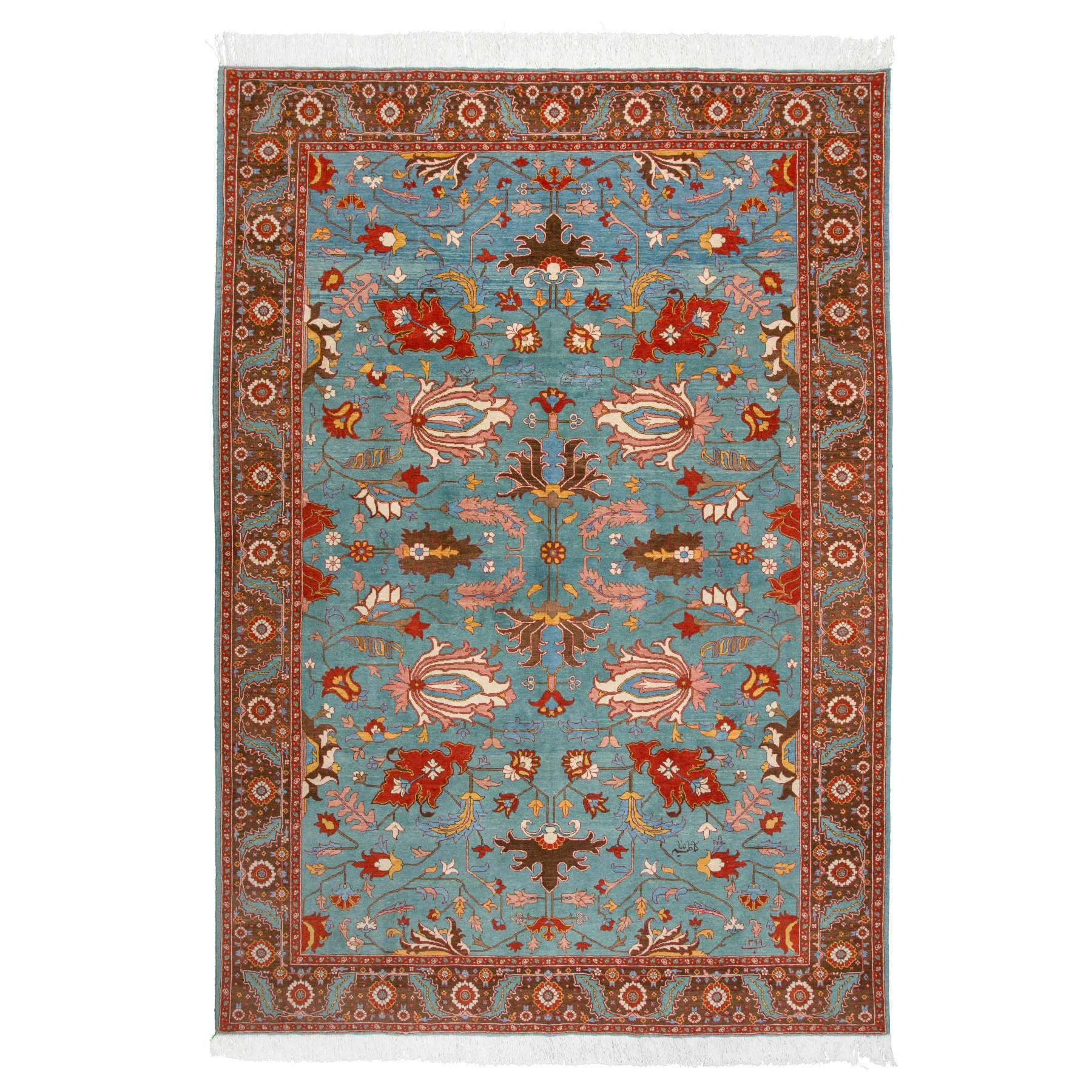 Rahaa Heriz Persian Carpet Wool 214x307 Blue - Authentic Classic Persian Rugs & Kilims in Dubai