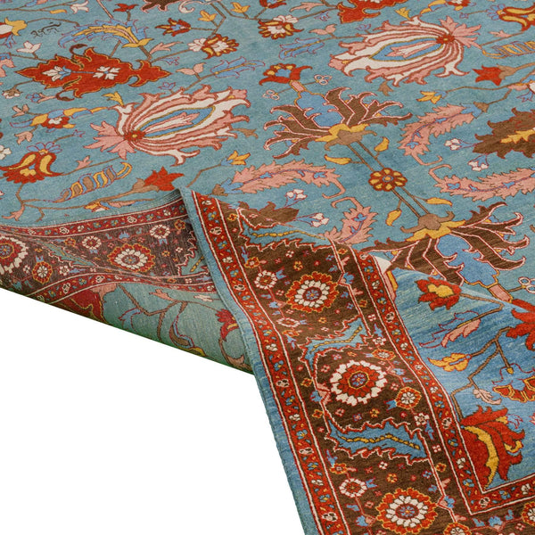 Rahaa Heriz Persian Carpet Wool 214x307 Blue - Authentic Classic Persian Rugs & Kilims in Dubai