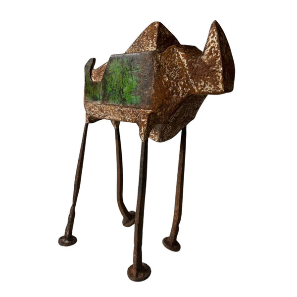 Rhino Series Mixed Media Sculpture - Recycled Art Sculptures by Roxana Fazeli in Dubai