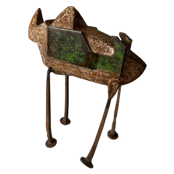 Rhino Series Mixed Media Sculpture - Recycled Art Sculptures by Roxana Fazeli in Dubai