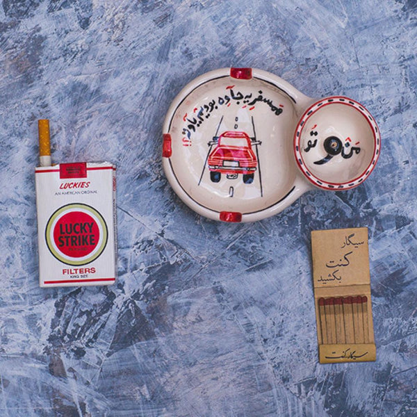 Road Trip Ceramic Ashtray with Incense Holder - Smoking Accessories & Tableware in Dubai