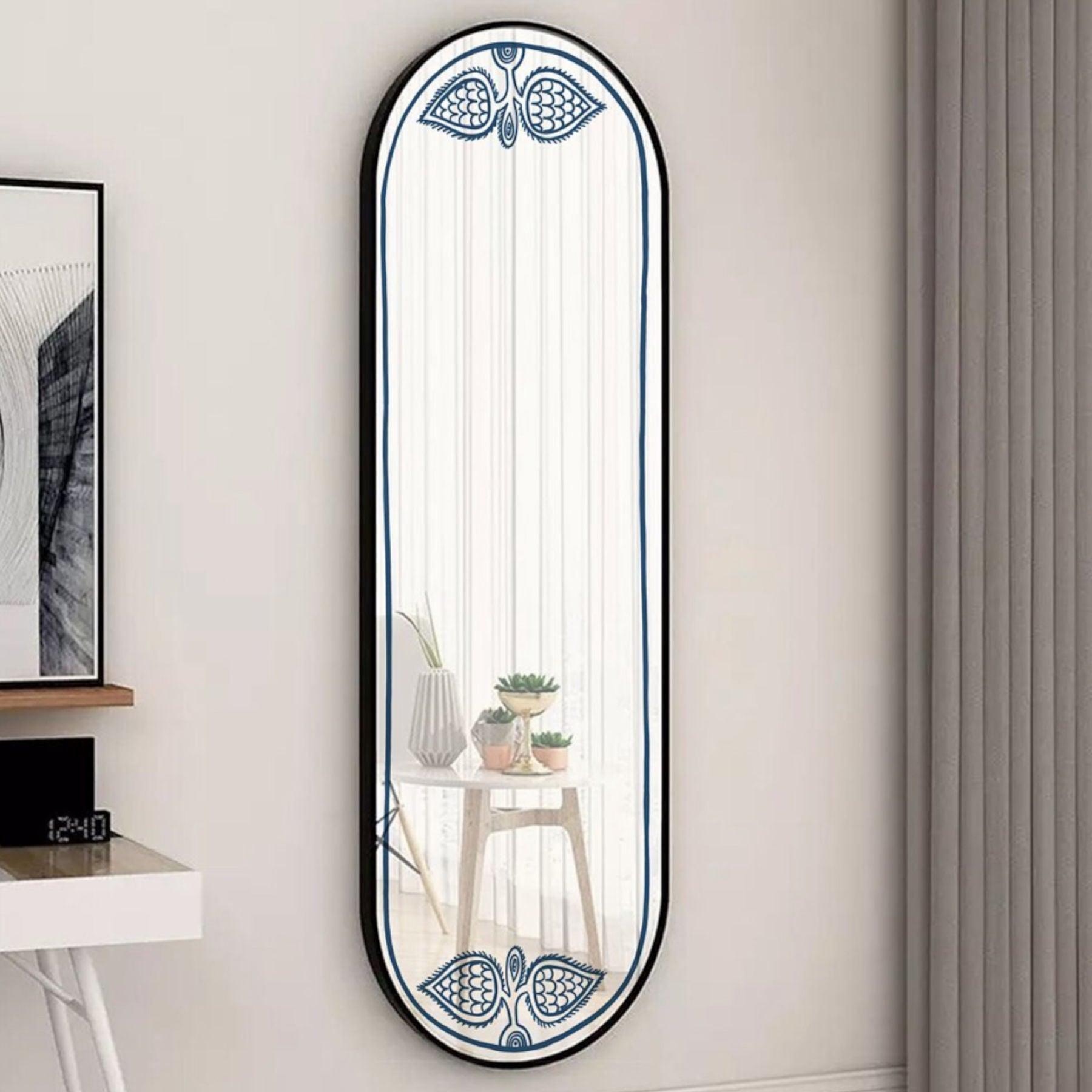 Roya Decorative Wall Mirror Oval - Wall Mounted Painted Mirror in Metal Frame Dubai