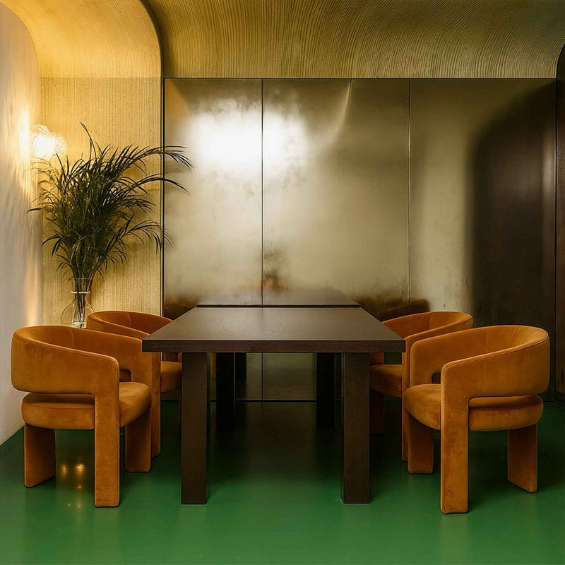 Calma Brown Velvet Armchair By Moanne in Dubai