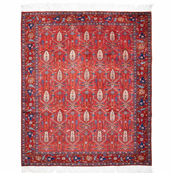 Sarvestan Heriz Persian Carpet Wool 205x240 Red - Authentic Classic Persian Rugs & Kilims Dubai
