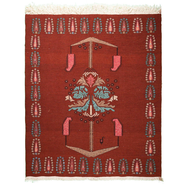Sarvine Reversed Soumak Pearl Woven Nomad Persian Carpet in Dubai