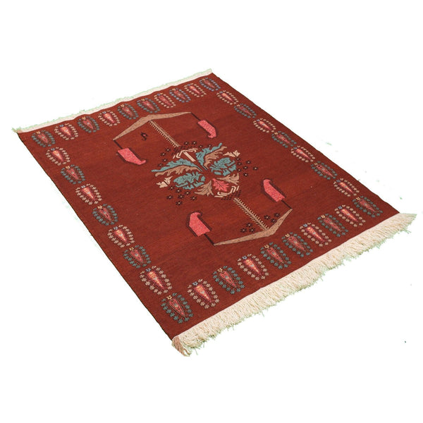 Sarvine Reversed Soumak Pearl Woven Nomad Persian Carpet in Dubai