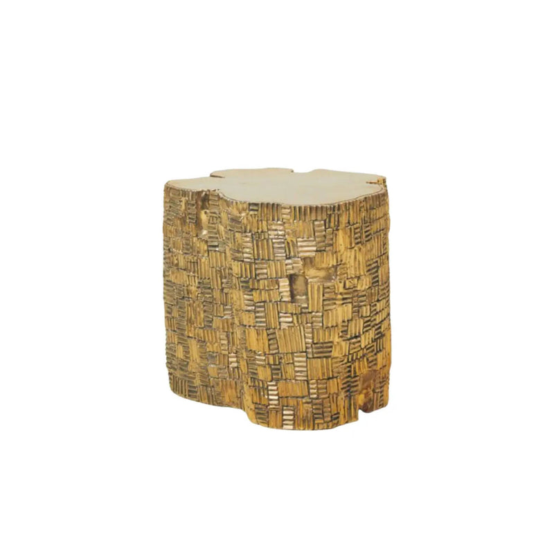Brass Sculptural Log Stool Large, Designer Furniture in Dubai