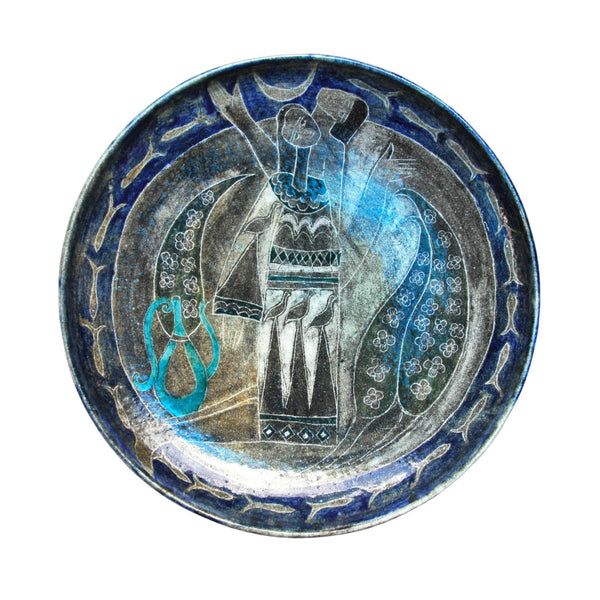 Sgraffito Handmade Ceramic Plate - Underglaze Painting & Pottery Art by Masume Reza Zadeh in Dubai