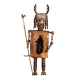 Viking Warrior Recycled Metal Sculpture, Contemporary Scrap Metal Statues & Artworks