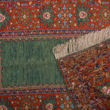 Simine Soumak Persian Carpet Super Fine Silk 83x112 Green - Authentic Nomadic Rugs & Kilims in Dubai