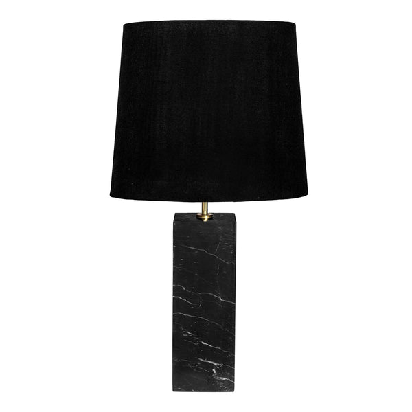 Nero Marquina Natural Black Marble Table Lamp with Linen Shade  in Dubai