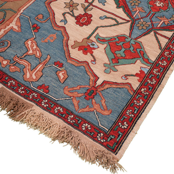Soraya Reversed Soumak Persian Carpet Wool 130x175 Blue - Pearl Woven, Morvarid Baf Rugs in Dubai
