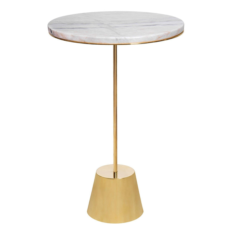 White Round Marble Side Table - Designer Furniture & Decor in Dubai