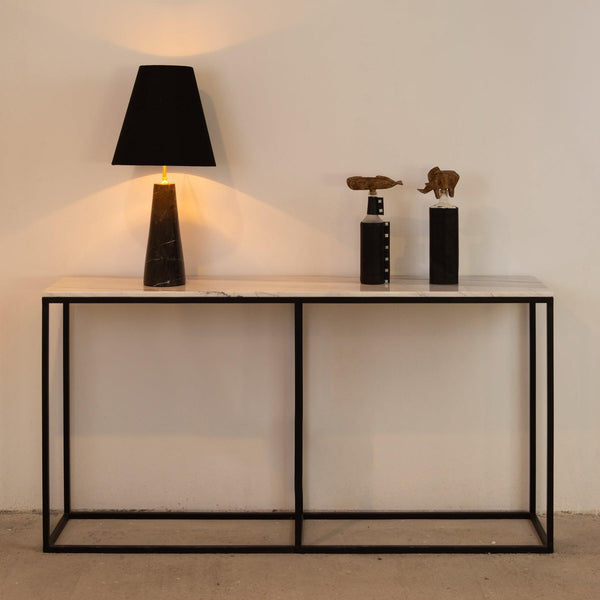 Statuario Natural Marble with Metal base Console Table in Dubai